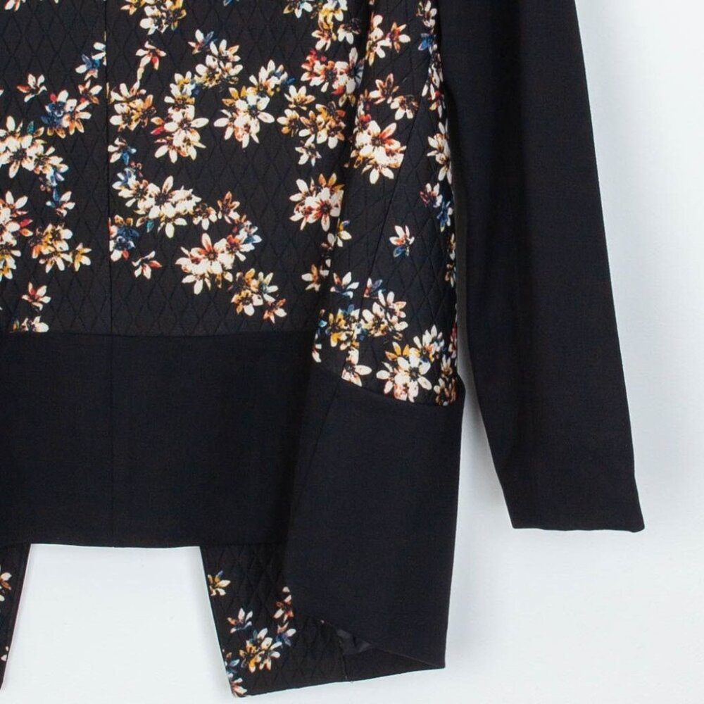 Logo Lori Goldstein Womens Quilted Floral Jacket Size‎ 16 Black Lagenlook Fairy - Picture 9 of 9